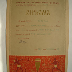 Diploma Uniunea de Cultura Fizica si Sport, Cluj, 1961