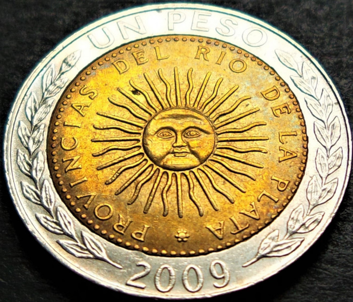 Moneda bimetal 1 PESO - ARGENTINA, anul 2009 * cod 833 B