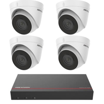 Kit supraveghere Hikvision 4 camere IP 2MP IR30m PoE NVR 4 canale 4MP SSD 1TB Preinstalant SafetyGuard Surveillance foto