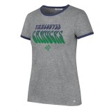 Vancouver Canucks tricou de dama Letter Ringer grey - M, 47 Brand