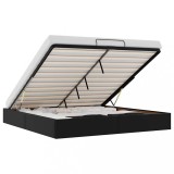 Cadru de pat otoman fara saltea Negru piele artificiala, DKD Home Decor