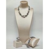 Set Celeste din hematit natural și perle