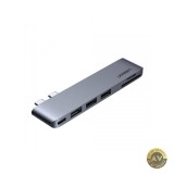 Hub USB-C UGREEN CM251 pentru MacBook Pro / Air 3 x USB-A 3.0 - 1 x USB-C - 1 x SD - 1 x microSD Gri