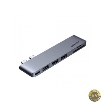 Hub USB-C UGREEN CM251 pentru MacBook Pro / Air 3 x USB-A 3.0 - 1 x USB-C - 1 x SD - 1 x microSD Gri foto
