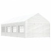 Foișor vidaXL Alb 8.92x4.08x3.22m Polietilenă, Cadru Fier, Protecție Soare &amp; Ploaie, 2 Intrări Fermoar, Ideal Evenimente, Nuntă, Grădină
