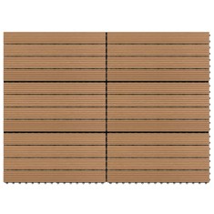vidaXL Plăci de pardoseală, 6 buc., maro, 60x30 cm, WPC, 1,08 m&sup2;
