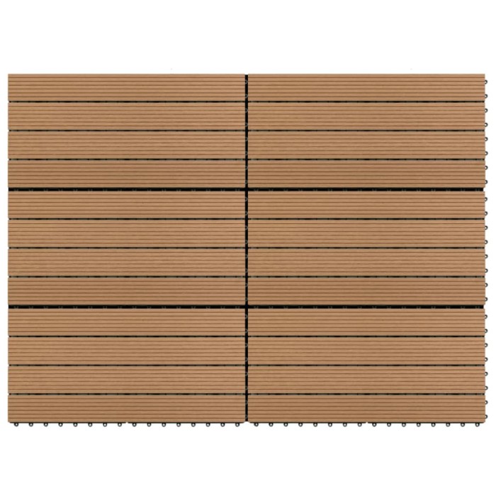 Plăci de pardoseală, 6 buc., maro, 60x30 cm, WPC, 1,08 m&sup2;