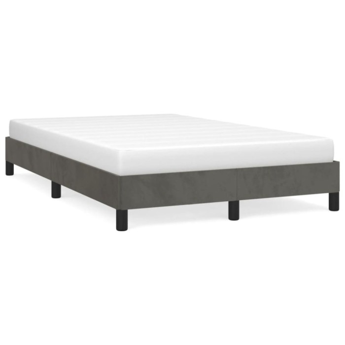 vidaXL Cadru de pat fără saltea Gri &icirc;nchis 120x190 cm catifea 3269626