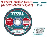 Disc de debitare metal si inox TOTAL 115 x 1,0 x 22,2 mm, plat
