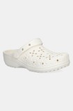 Crocs papuci Classic Floral Cut Out Clog culoarea bej, toc pana, 210927-0WV