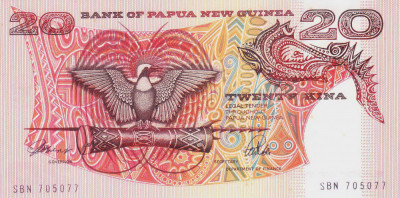 Bancnota Papua Noua Guinee 20 Kina (1988) - P10a UNC foto