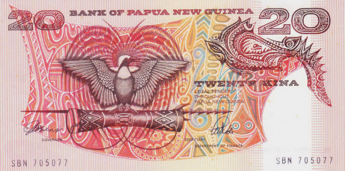 Bancnota Papua Noua Guinee 20 Kina (1988) - P10a UNC