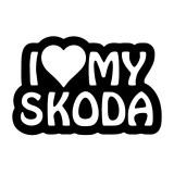 Cumpara ieftin Sticker Auto Skoda I Love , Autocolant Tuning pentru Fani Devotati