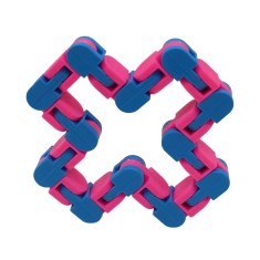 Jucarie Senzoriala Antistres Fidget Toys, Puzzle de Imbinat Tip Sarpe, 24 Piese, +3 Ani, Albastru Roz foto
