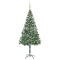 vidaXL Brad Crăciun artificial pre-iluminat globuri/conuri pin, 180 cm 3077528