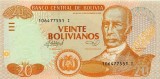 Bolivia 20 Bolivianos (nedatata; seria I; circa 2011-2014) P-239A UNC !!! (necirculata)