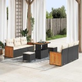 Cumpara ieftin Set de canapele pentru grădină 9 pcs Negru, Crem