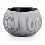 Ghiveci decorativ de flori, rotund, gri, 2.3 L, 23.8x16.1 cm, Beton Bowl, Prosperplast