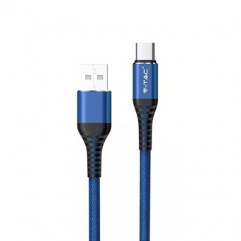 CABLU TIP C 1.2M GOLD EDITION - ALBASTRU foto