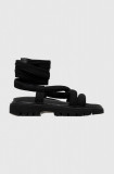 Cumpara ieftin Tommy Jeans sandale CHUNKY SANDAL femei, culoarea negru, cu platforma, EN0EN02073