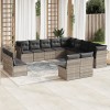 Gossi set canapele de gradina cu perne, 13piese gri deschis poliratan
