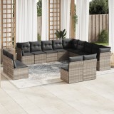 Gossi set canapele de gradina cu perne, 13piese gri deschis poliratan