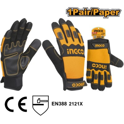 Manusi de protectie piele marimea xl - Ingco HGMG02-XL foto