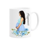 Cana alba personalizata &quot;pregnant woman, happiness blue&quot;, INOVATIX&reg;. 330ml, Oem