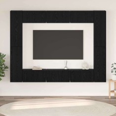 vidaXL Set comodă TV 10 pcs Stejar negru Mediu 30.5 x 30 x 90 cm 3393151