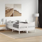 VidaXL Cadru de pat fără saltea, alb, 120x190 cm, lemn masiv pin 3216400