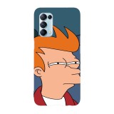 Husa compatibila cu Oppo A54 5G, Viceversa, model Phiolip Fry Futurama, Silicon, TPU, Transparent, Carcasa