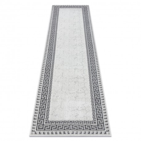 Covor, traversa ALLURE 1960 Cheie greacă, cadru - Structural, elegant, glamour alb / gri, 70x200 cm