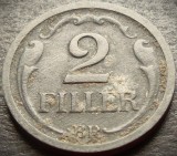 Moneda istorica 2 FILLERI / FILLER - UNGARIA, anul 1944 * cod 2987