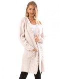 L694-155 Cardigan cu buzunare si model crosetat