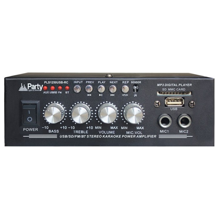 Amplificator Party pentru Karaoke, 2 x 25 W, Bluetooth, telecomanda