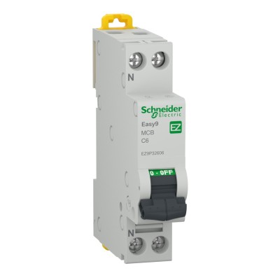 Siguranta automata modulara Schneider Electric Easy 9 EZ9 P32606, 4.5 kA, 1P+N, 6 A, curba C foto