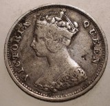 J.282 HONG KONG COLONIE BRITANICA VICTORIA 10 CENTS 1898 ARGINT