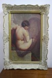 Costin 1918 - Nud Feminin Art Deco 60/40cm ulei pe carton Rama lemn