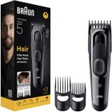 Masina De Tuns Braun Seria 5 HC5530, +3 Accesorii de tuns, Lama Ascutita Pe Toata Durata De Utilizare A Produsului, 17 Setari de lungime, Blocare a se