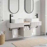 Cumpara ieftin Set dulap baie 3 buc. Alb 136 x 35 x 80 cm Lemn prelucrat