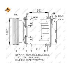 Compresor climatizare Dacia Duster, Logan (Ls), Mcv (Ks), Pick-Up (Us), Sandero; Renault Clio 2 (Bb0/1/2, Cb0/1/2), Logan 1 (Ls) Nrf 32742