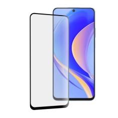 Folie sticla securizata compatibila cu huawei nova y90, case friendly, lipire completa, 9h, bro, negru