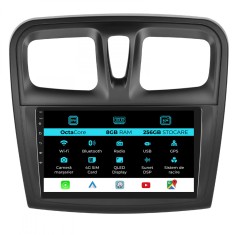 Navigatie Dedicata Dacia Logan Sandero (2012-2020), 9Inch, 8Gb Ram, 256Gb Stocare, Carplay