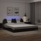vidaXL Cadru de pat cu lumini LED negru/alb 200x200 cm piele ecologică 3214048