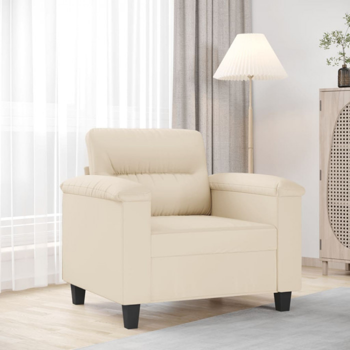 vidaXL Fotoliu canapea, bej, 60 cm, textil microfibră 359554