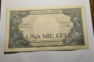 1000 lei 1945 UNC foto