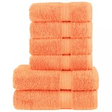 VidaXL Set de prosoape premium SOLUND, 6 piese, portocaliu, 600 g/m&sup2;