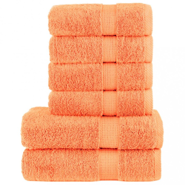 Set de prosoape premium SOLUND, 6 piese, portocaliu, 600 g/m&sup2;