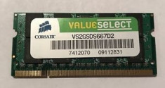 Memorie Laptop SODIMM Corsair ValueSelect 2GB DDR2 PC-5300S 667Mhz foto