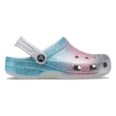 Saboti Crocs Classic Glitter Clog Kids Alb - Shimmer/Multi​ foto